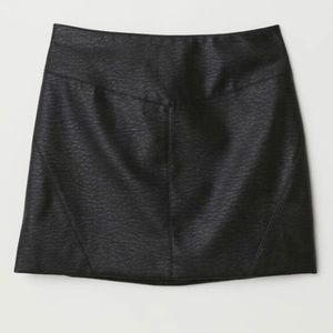 H&M Black Leather Mini Skirt